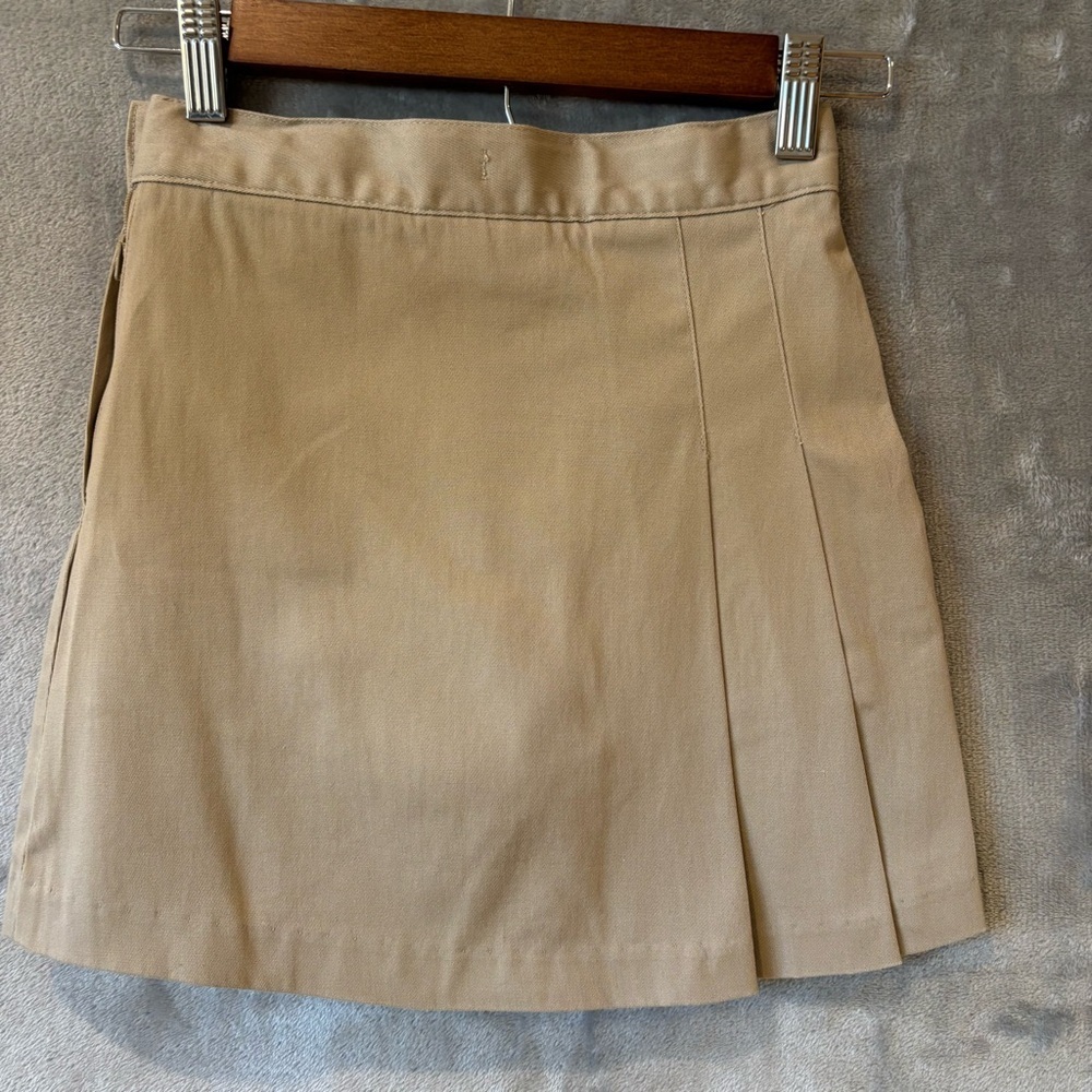 Classroom Uniform Khaki Skort Sz 7 w Pleats Academic Prep Built-in-Shorts